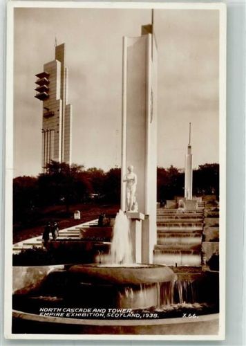Glasgow 1938 Denkmal North Cascade and Tower Ausstellung Ort lt. Stempel