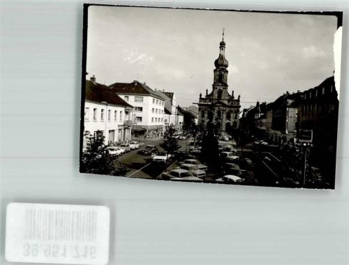 Rastatt Marktplatz mit St.-Alexander-Kirche Foto Original aus Archiv eines Ansichtskartenverlags Ort handschriftlich