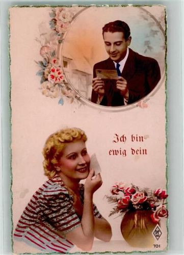 Ein verliebtes junges Paar Rosen Poesie / Liebe