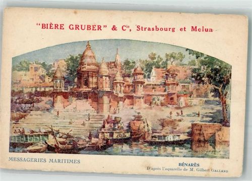 Melun sign. Gilbert, M. Messageries Maritimes Werbung Biére Gruber