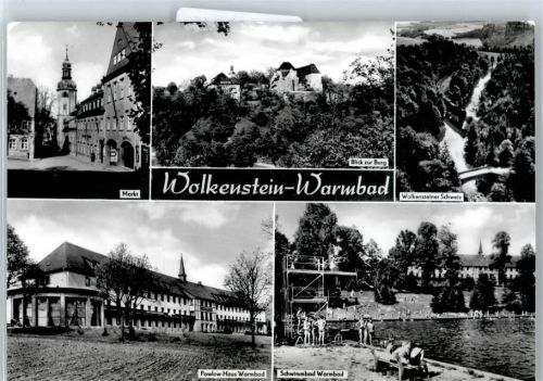 Wolkenstein Markt, Blick zur Burg, Wolkensteiner Schweiz, Schwimmbad Warmbad, Pawlow-Haus Warmbad