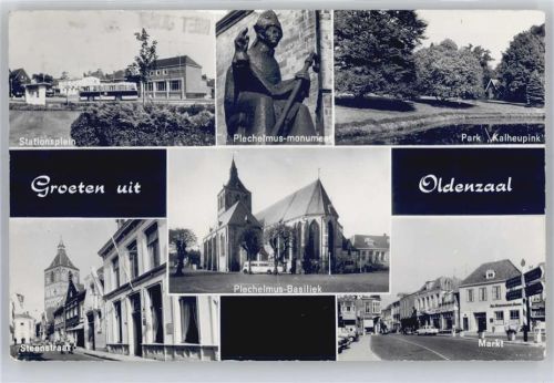 Oldenzaal Stationsplein, Plechelmus-Monument, Park Kalheupink, Plechelmus-Basilika, Steenstraat, Markt