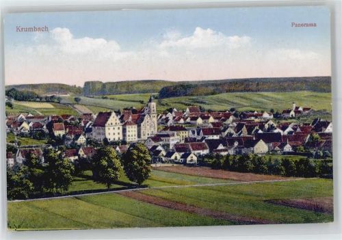 86381 W8908 Krumbach (Schwaben) - Kirche, Ortsansicht