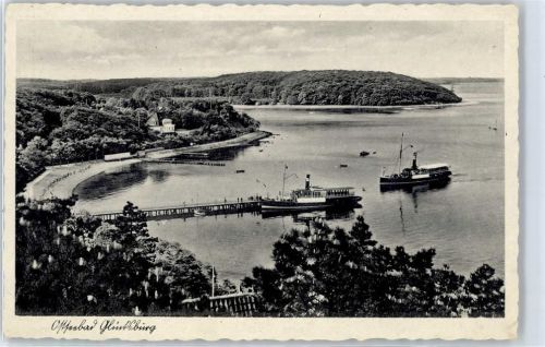 Glücksburg Teilansicht, Schiff, Anleger
