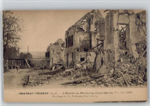 Chateau-Thierry zerstörte Gebäude, WK I 1914-1915