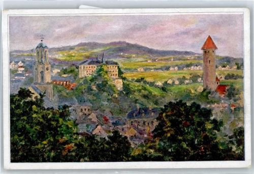 Auerbach Künstler -Karte, signiert, Ortsansicht