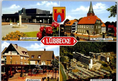 Lübbecke Kulturzentrum, St. Andreas Kirche, Bierbrunnen, Kreiskrankenhaus