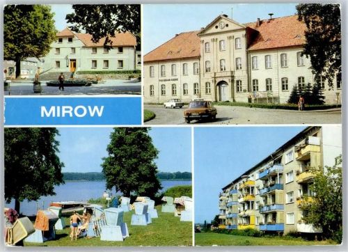 17252 O2083 Mirow , Meckl - Markt, Etkar-Andre-Oberschule, Mirower See, Neubauten