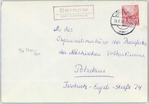 14913 O1700 Jüterbog - Landpoststempel Sernow