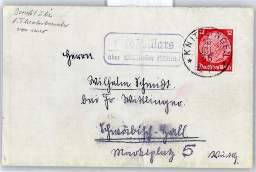 75417 W7130 Mühlacker - Landpoststempel, Großvillars