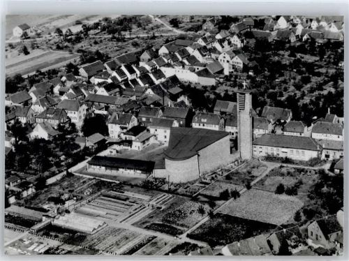 63924 W8764 Kleinheubach - Fliegeraufnahme, Katholische Pfarrkirche zur hl. Dreifaltigkeit