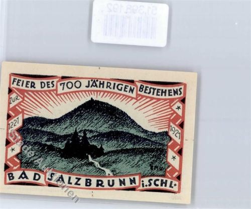 Bad Salzbrunn Szczawno-Zdroj Notgeldschein Notgeld 50 Pfennig Ober Salzbrunn