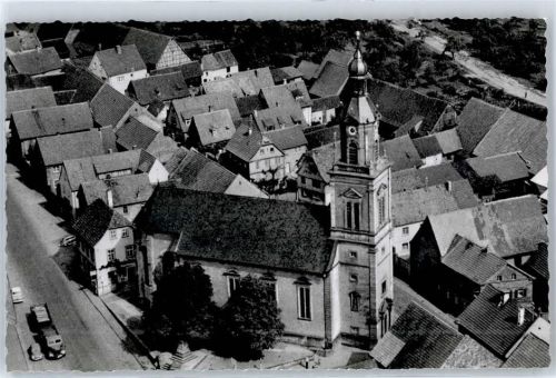 97493 W8722 Bergrheinfeld - Fliegeraufnahme, Kirche