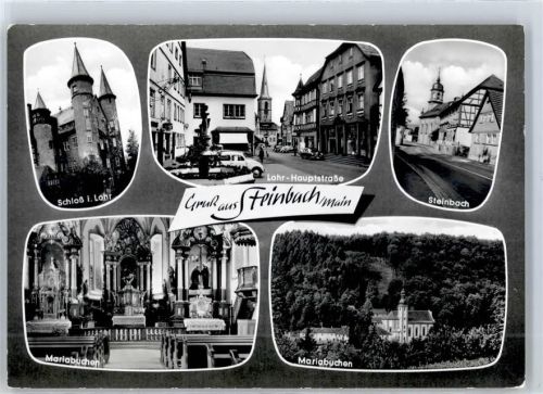 97816 W8770 Steinbach b Lohr a Main - Schloß, Hauptstraße Lohr, Wallfahrtskirche Mariabuchen