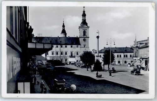 Mlada Boleslav 1938 Marktplatz Mariensäule