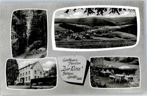 Falken-Gesäß 1968 Gasthaus Pension Zur Rose Garten