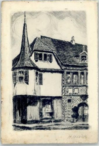 Sobernheim Altes Haus Renaissance Stil sign.H.Heisch