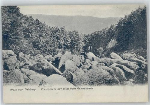 Felsberg Felsenmeer mit Blick nach Reichenbach Bahnpost