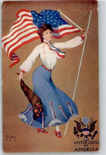 Frau Amerikanische Fahne