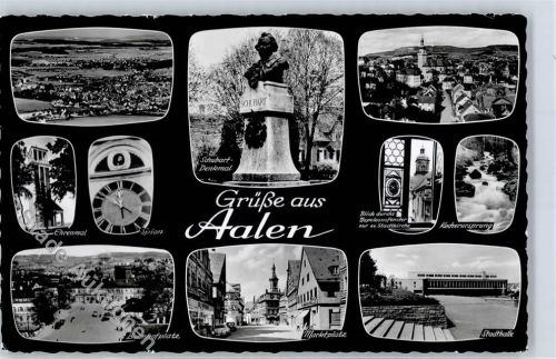 Aalen Schubart Denkmal Bahnhofsplatz Stadtkirche