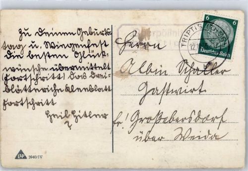 Triptis Landpoststempel Wünsche Geburtstag