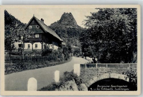 Techlovice 1944 Burg Ruine Sperlingstein