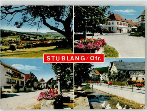 Stublang Dorfplatz Brunnen Gasthaus Dorfstrasse
