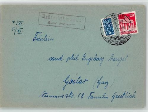 31863 W3256 Brünnighausen , Kr Hameln KEINE AK Landpoststempel