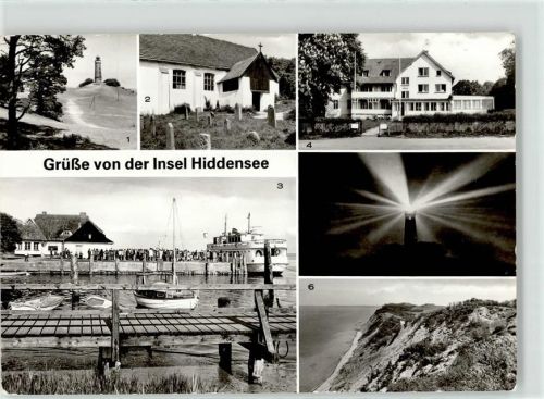 18565 O2359 Insel Hiddensee - Leuchtturm Seemanskirch Hafen FDGB Erholungsheim Hitthim Enddorn