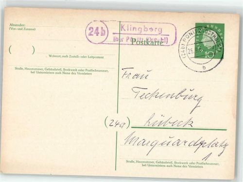 23629 W2401 Klingberg - Landpoststempel