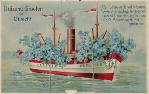 Utrecht Utrecht (Niederlande) Präge-Karte mit Leporello II (Ecken abgestossen, kleiner Einriss)