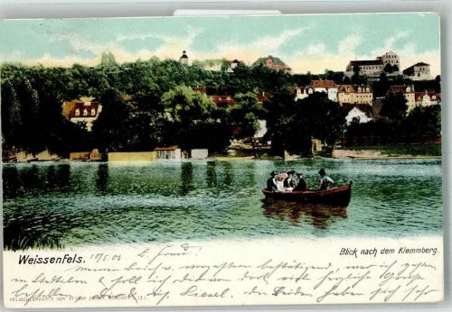 Weißenfels 1906 Die Saale mit dem Klemmberg und Bismarckturm Verlag Zieher, Ottmar 3335