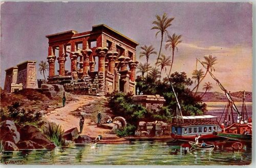 Tempel Philae Pharaos Bed sign. Le lit de