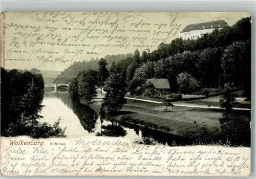Wolkenburg 1906 Schloss Wolkenburg oberhalb der Zwickauer Mulde
