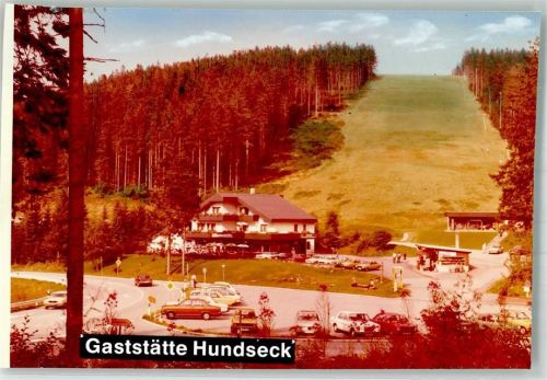 Hundseck Gasthaus Auto Ort handschriftlich Foto Original aus Archiv eines Ansichtskartenverlages