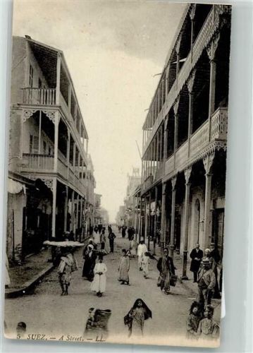 Suez Foto AK Tracht Straße