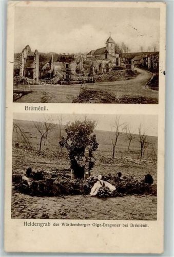 Bremenil 1915 Heldengrab der Württemberger Olga Dragoner Feldpost