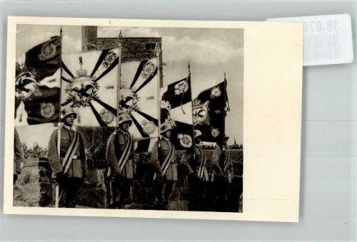 1933 Sammelbild Wehrmachtsoldaten mit den Fahnen des alten Preußens Album Nr. 8 Deutschland erwacht Nr. 150