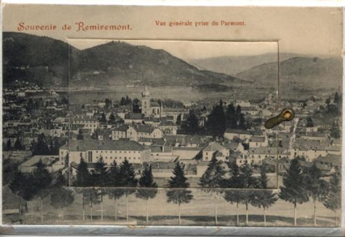 88200 Remiremont - Remiremont (Frankreich) Leporello auf Holz, Gesamtansicht I-II
