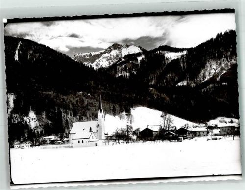 Staudach-Egerndach Kirche Winter Ort handschrfitlich Foto Original aus Archiv eines Ansichtskartenverlags