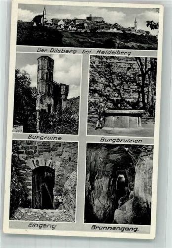 Dilsberg Burgfeste Dilsberg Burgruine Burgbrunnen Eingang Brunnengang Verlag Edm. von König Notopfermarke
