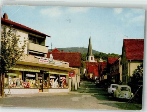Alsbach 1980 Hirschstrasse Geschäft VW Käfer Kirche
