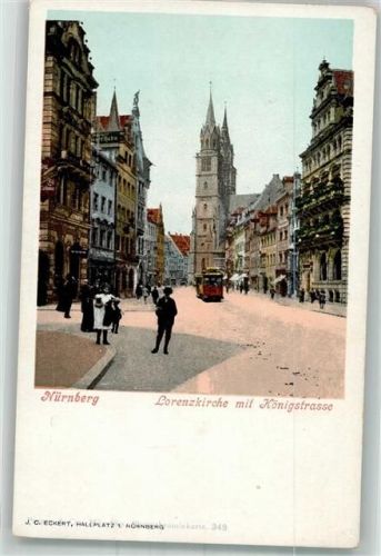 Nürnberg Lorenzkirche Königstrasse Straßenbahn