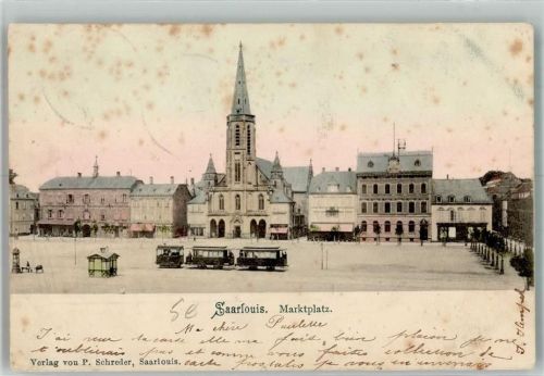 Saarlouis 1901 Marktplatz Straßenbahn