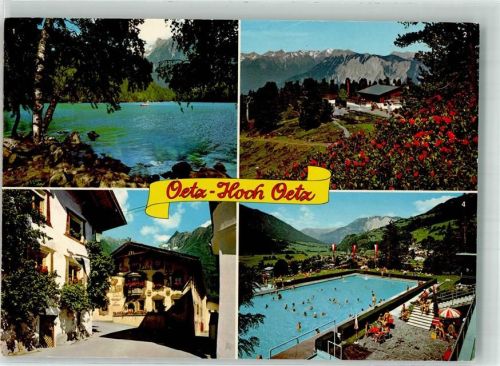 6433 Oetz Foto AK Schwimmbad Gasthaus Stern Hoch Oetz