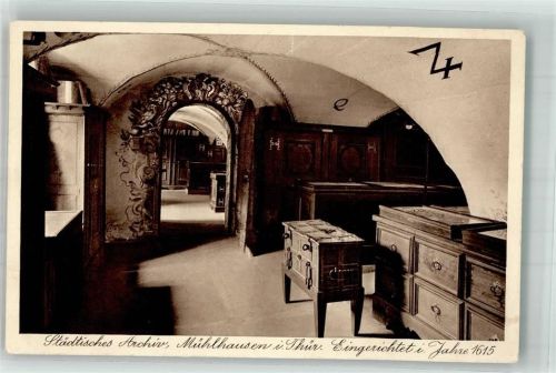 Mühlhausen Städtisches Archiv Stube aus dem Jahre 1615 Fotograf Minge