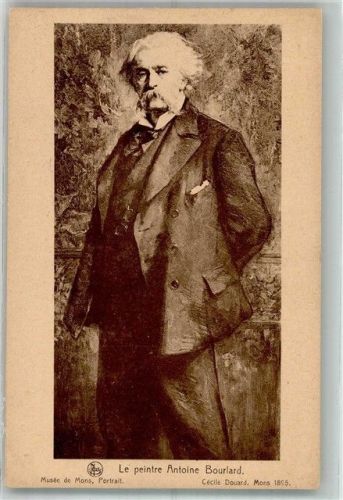 Mons 1895 sign. Douard, Cecile Portrait des Malers Antoine Bourlard im museum de Mons