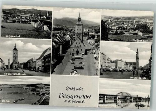 Degendorf Rathaus Luitpoldplatz VW Käfer Donaubrücke