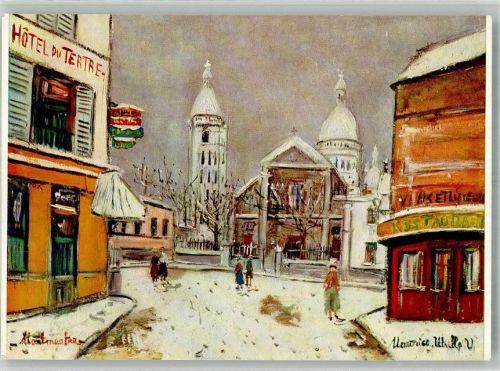 Paris sign. Utrillo, Maurice Snow on Montmartre Private Kollektion