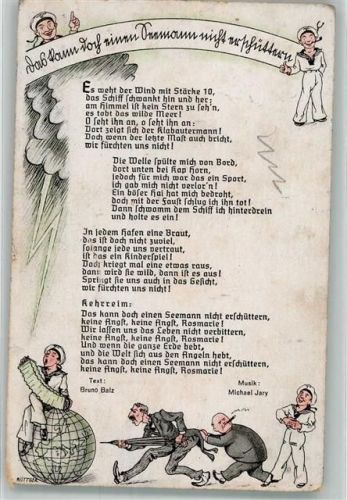 Text des Liedes Das kann doch einen Seemann nicht erschüttern von Balz/Jary